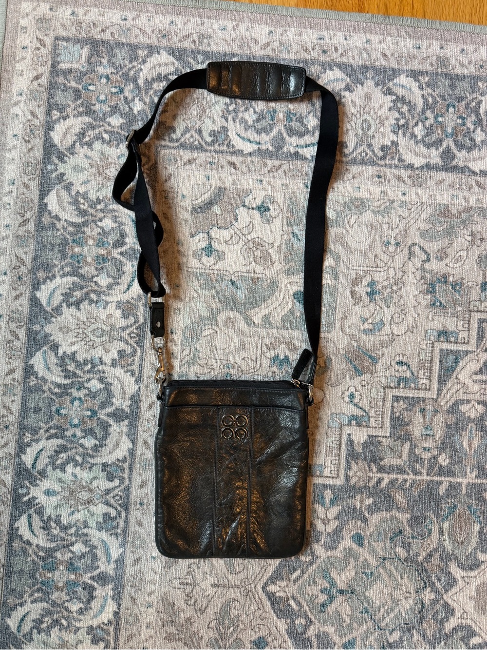 Coach Black Leather Crossbody with Adjustable Strap
